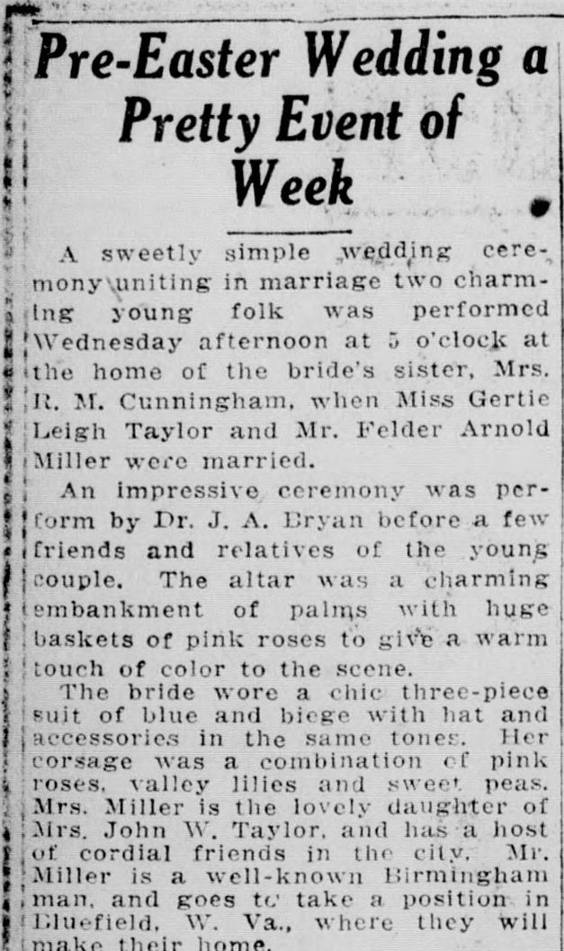 Gertie Leigh Taylor-Felder Arnold Miller